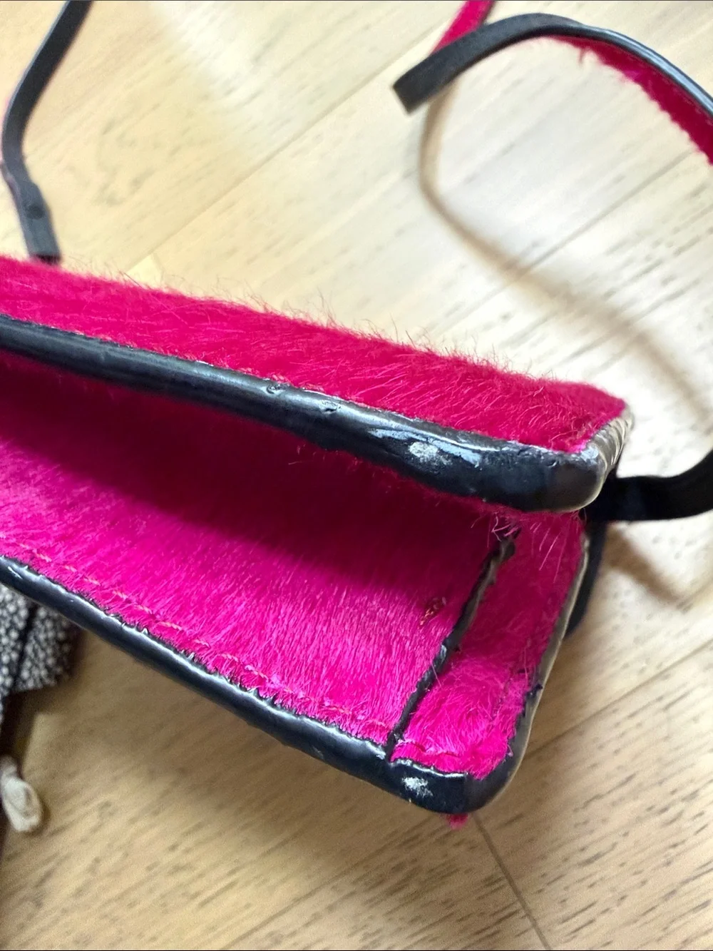 Loeffler Randall Hot Pink Pony Hair Crossbody Shoulder Bag